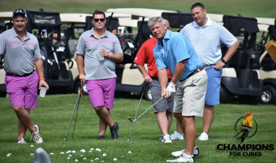 A Group of people playing golf